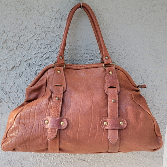 Corsia Handbags - Corsia Italian Leather Satchel Bag Brown Distressed Vintage Style